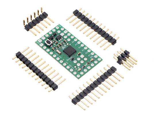 A-Star 328PB Micro with included header pins.