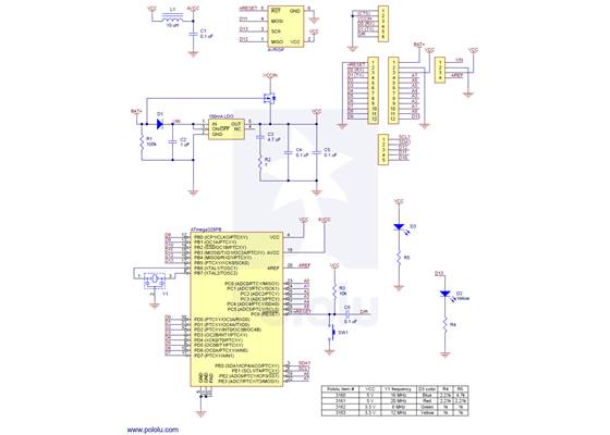 Schematic diagram for the A-Star 328PB Micro.