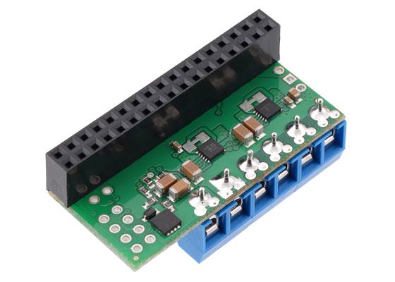 Dual MAX14870 Motor Driver for Raspberry Pi (assembled), bottom view.