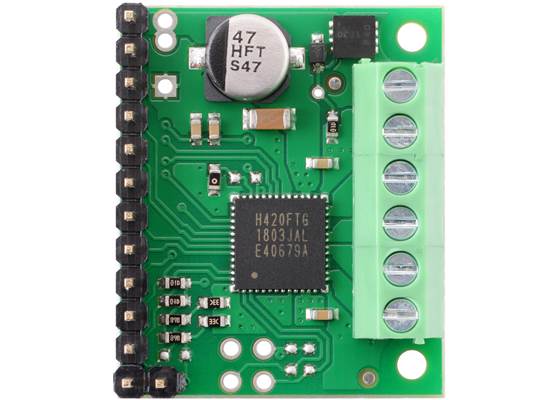 TB67H420FTG Dual/Single Motor Driver Carrier with included headers and terminal blocks soldered. (1)