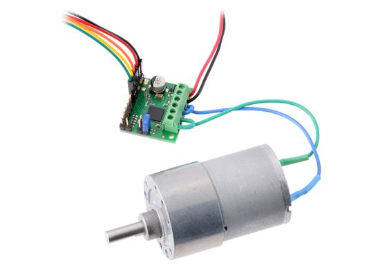 TB67H420FTG Dual/Single Motor Driver Carrier driving a motor in single-channel mode.