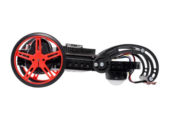 Using the bumper cage kit to mount a reflectance sensor on a Balboa 32U4 Robot with the Stability Conversion accessory.