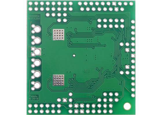 Dual TB9051FTG Motor Driver Shield for Arduino, bottom view.
