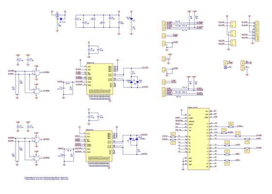 Schematic diagram of the Dual TB9051FTG Motor Driver Shield for Arduino.
