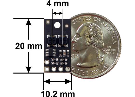 QTRX-HD-02A Reflectance Sensor Array dimensions.