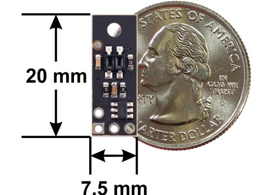 QTR-MD-01RC Reflectance Sensor dimensions.