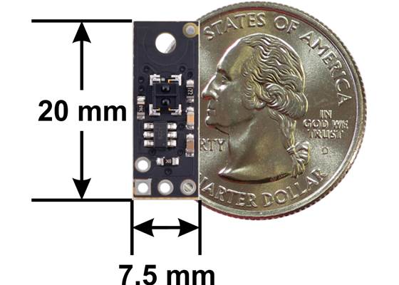 QTRX-MD-01RC Reflectance Sensor dimensions.