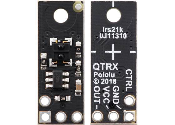 QTRXL-MD-01A Reflectance Sensor, front and back views.