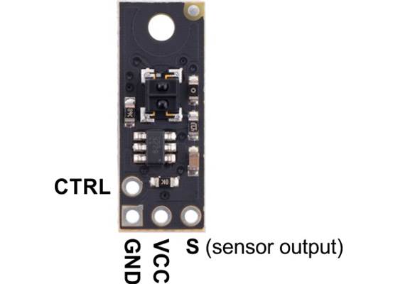 Pinout diagram of the QTRX/QTRXL-MD-01A Reflectance Sensor Array.