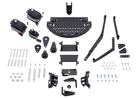 Contents of the Robot Arm Kit for Romi.