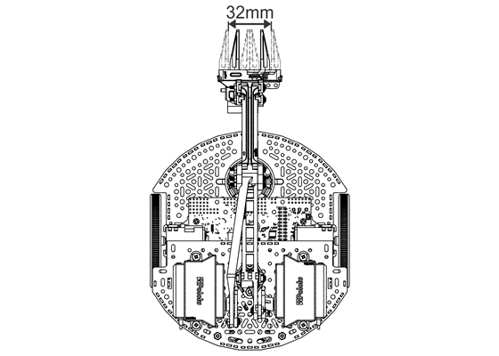 Range of motion of the gripper on the Robot Arm for Romi.