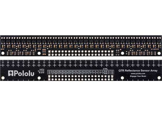 QTR-HD-31RC Reflectance Sensor Array, front and back views.
