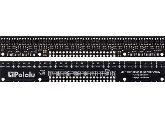 QTR-HD-31A Reflectance Sensor Array, front and back views.