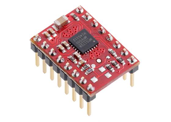 MP6500 Stepper Motor Driver Carrier, Digital Current Control with header pins soldered.