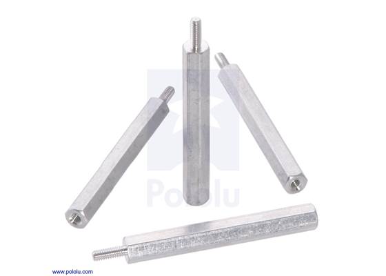 Aluminum Standoff: 1-1/2&quot; Length, 2-56 Thread, M-F (4-Pack).