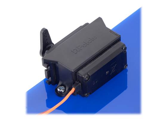 Rear view of Power HD 1501MG servo with Mounting Bracket for Standard-Size Servos.