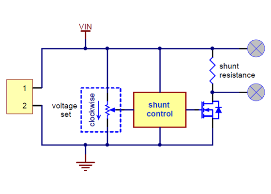 Simplified schematic diagram of the Shunt Regulators.