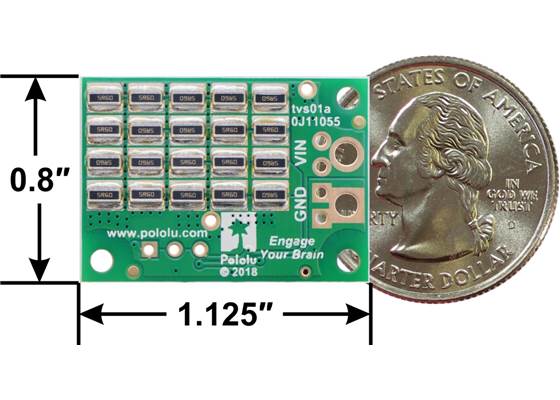 Bottom view  with dimensions of Shunt Regulator: 26.4V, 2.80Ω, 15W.