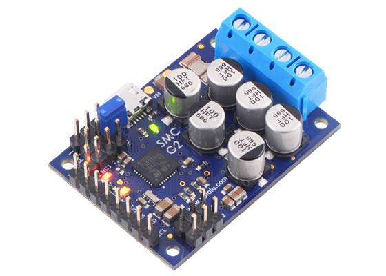 High-Power Simple Motor Controller G2 24v19 with connectors soldered.