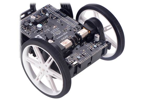 Top view of the headers for mounting the 5-channel reflectance sensor array on the Balboa 32U4 control board.
