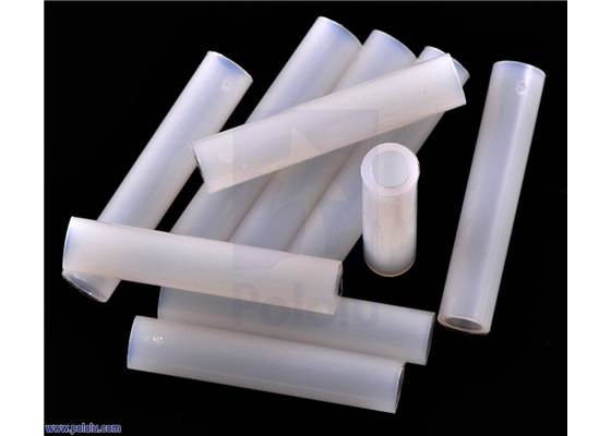 Nylon spacer: 20mm length, 4mm OD, 2.7mm ID (10-pack).