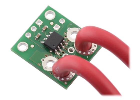 Current sensor carrier soldered with high-current wires.