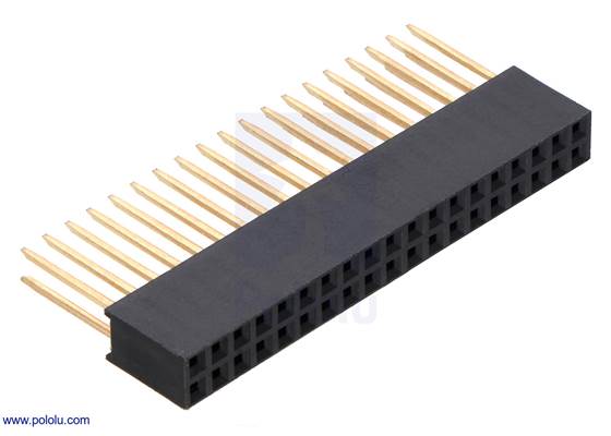 Stackable 0.100″ Female Header for TI-RSLK MAX: 2×19-Pin, Straight.