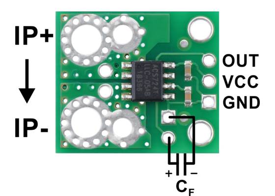 ACS724 Current Sensor Carrier pinout.