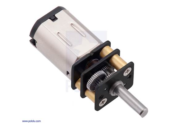 380:1 Micro Metal Gearmotor with stainless steel gearbox plates.