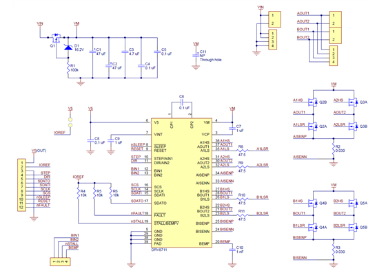 Schematic diagram of the Pololu High-Power Stepper Motor Driver 36v4.