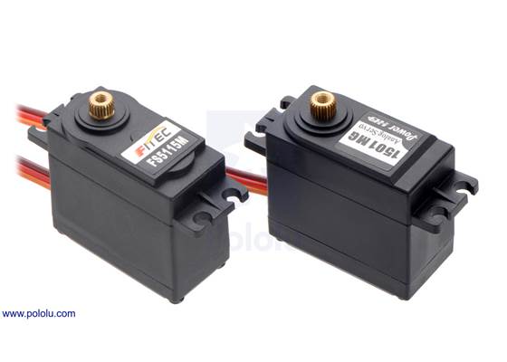 The FEETECH FS5115M and Power HD 1501MG servos have nearly identical dimensions and similar performance.