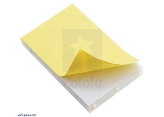 Adhesive backing is one option for securing the Pololu 400-Point Breadboard to your project.