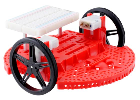 Pololu 400-Point Breadboard with Mounting Holes mounted on a Romi Chassis. (1)