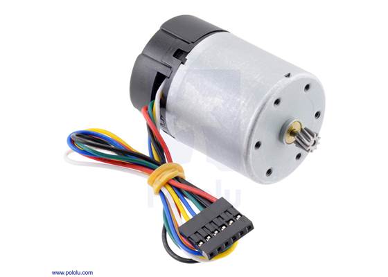 12V Motor with 64 CPR Encoder for 37D mm Metal Gearmotors (No Gearbox, Helical Pinion),