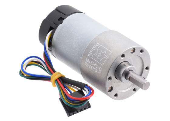 70:1 Metal Gearmotor 37Dx70L mm with 64 CPR Encoder (Helical Pinion).