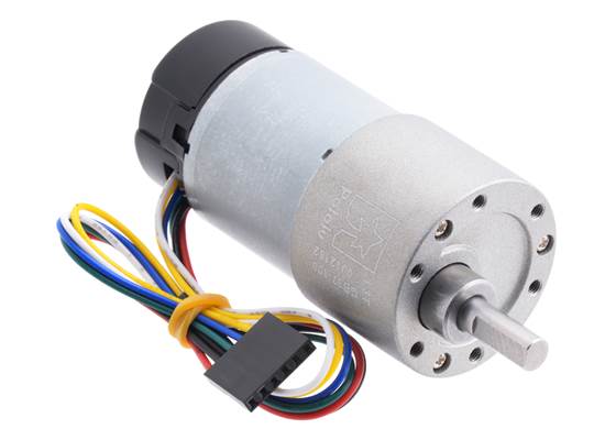 100:1 Metal Gearmotor 37Dx73L mm with 64 CPR Encoder (Helical Pinion).