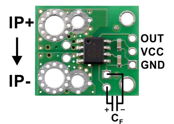 ACHS-712x Current Sensor Carrier pinout.