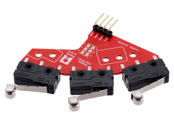 Left Bumper Switch Assembly for Romi/TI-RSLK MAX (Through-Hole Pins Soldered). (2) (2)