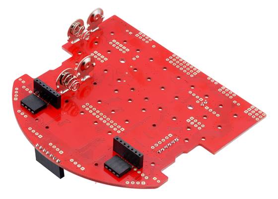 TI-RSLK Chassis Board v1.0 for TI-RSLK MAX, bottom view.