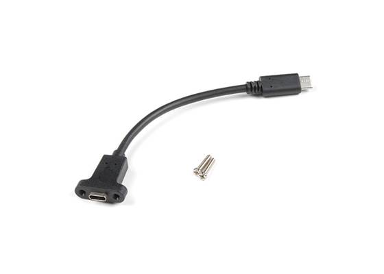 Panel Mount USB-C Extension Cable - 6"