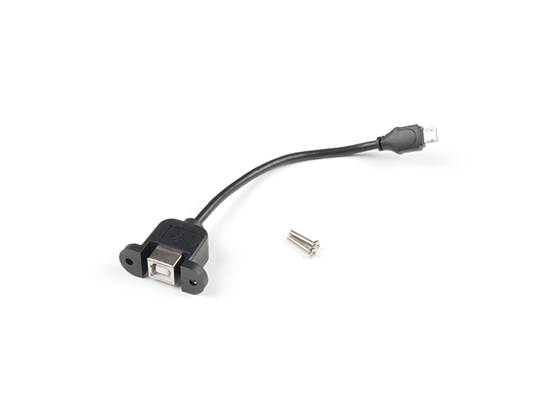 Panel Mount USB-B to Micro-B Cable - 6"