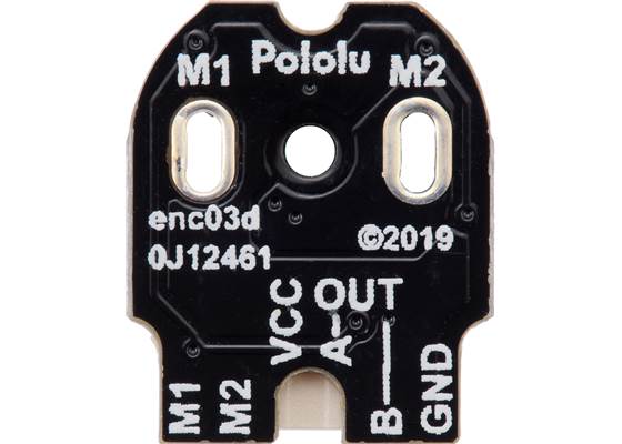 Magnetic Encoder with Side-Entry Connector for Micro Metal Gearmotors, motor-side view of PCB.