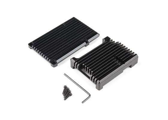 Aluminum Heatsink Case for Raspberry Pi 4 - Obsidian Black