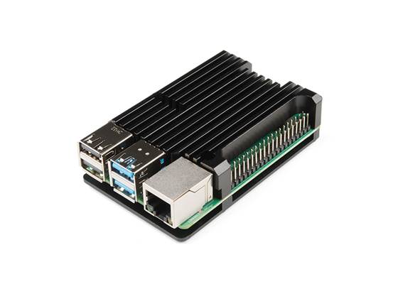 Aluminum Heatsink Case for Raspberry Pi 4 - Obsidian Black (2)