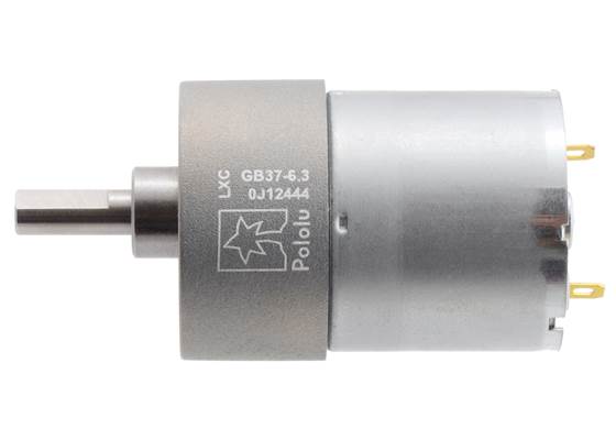 6.3:1 Metal Gearmotor 37Dx50L mm 12V (Helical Pinion). (1)