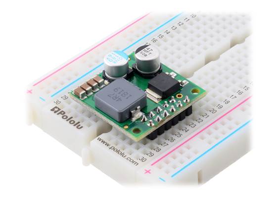 Step-Down Voltage Regulator D36V50Fx, assembled on breadboard.