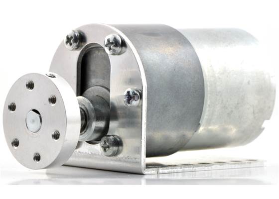 37D&nbsp;mm gearmotor (without encoder) with L-bracket and 6mm universal mounting hub.