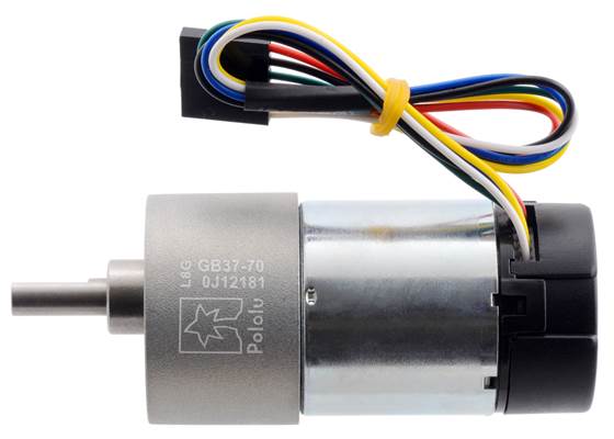 70:1 Metal Gearmotor 37Dx70L mm with 64 CPR Encoder (Helical Pinion). (1)