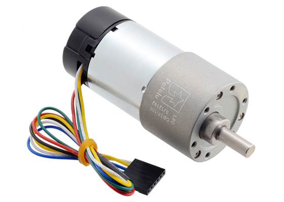 100:1 Metal Gearmotor 37Dx73L mm with 64 CPR Encoder (Helical Pinion).