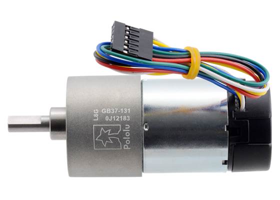 131:1 Metal Gearmotor 37Dx73L mm with 64 CPR Encoder (Helical Pinion). (1)